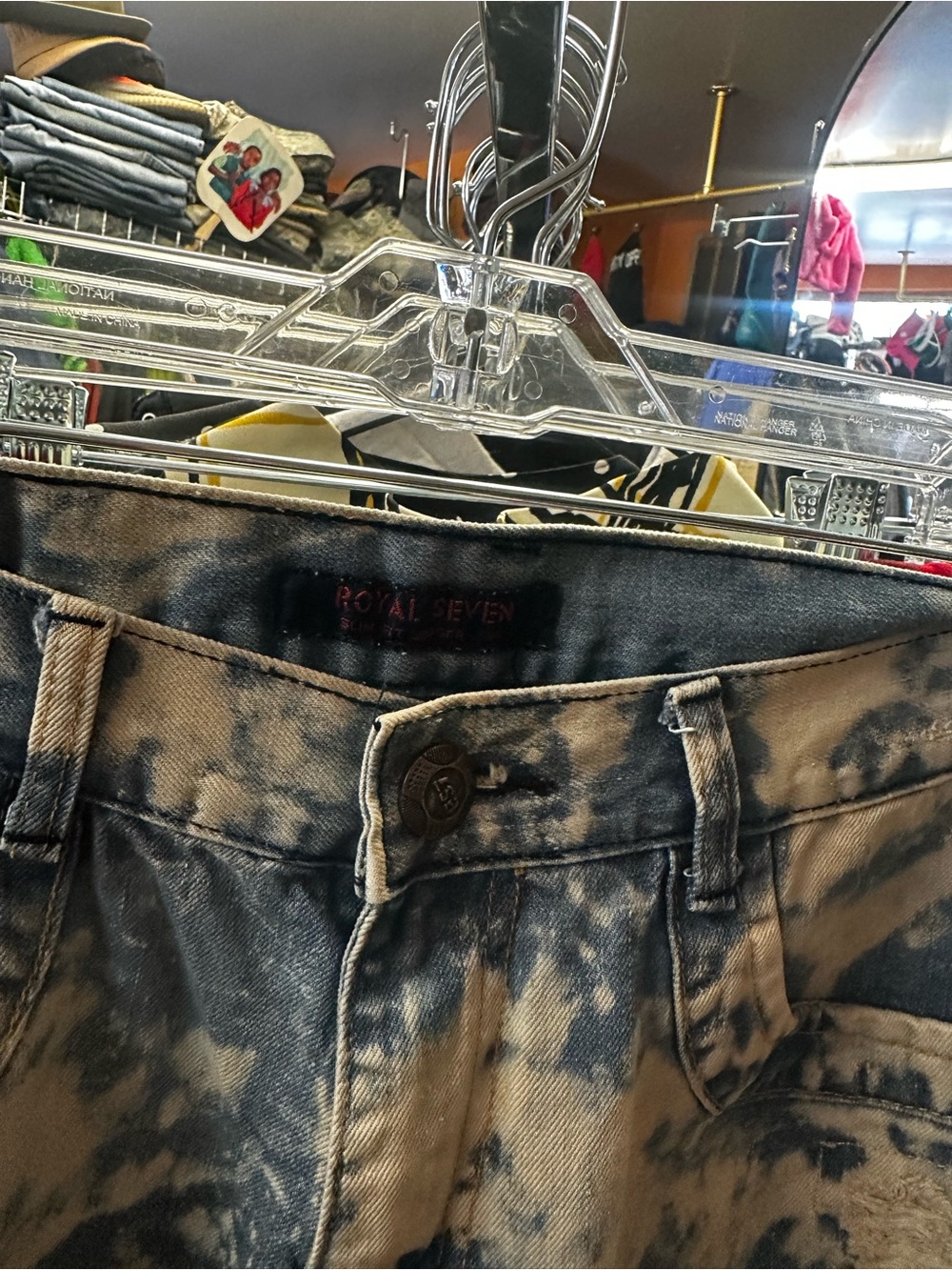 Royal Seven Men's Skinny Tie-Dye Jeans - Black & Cream